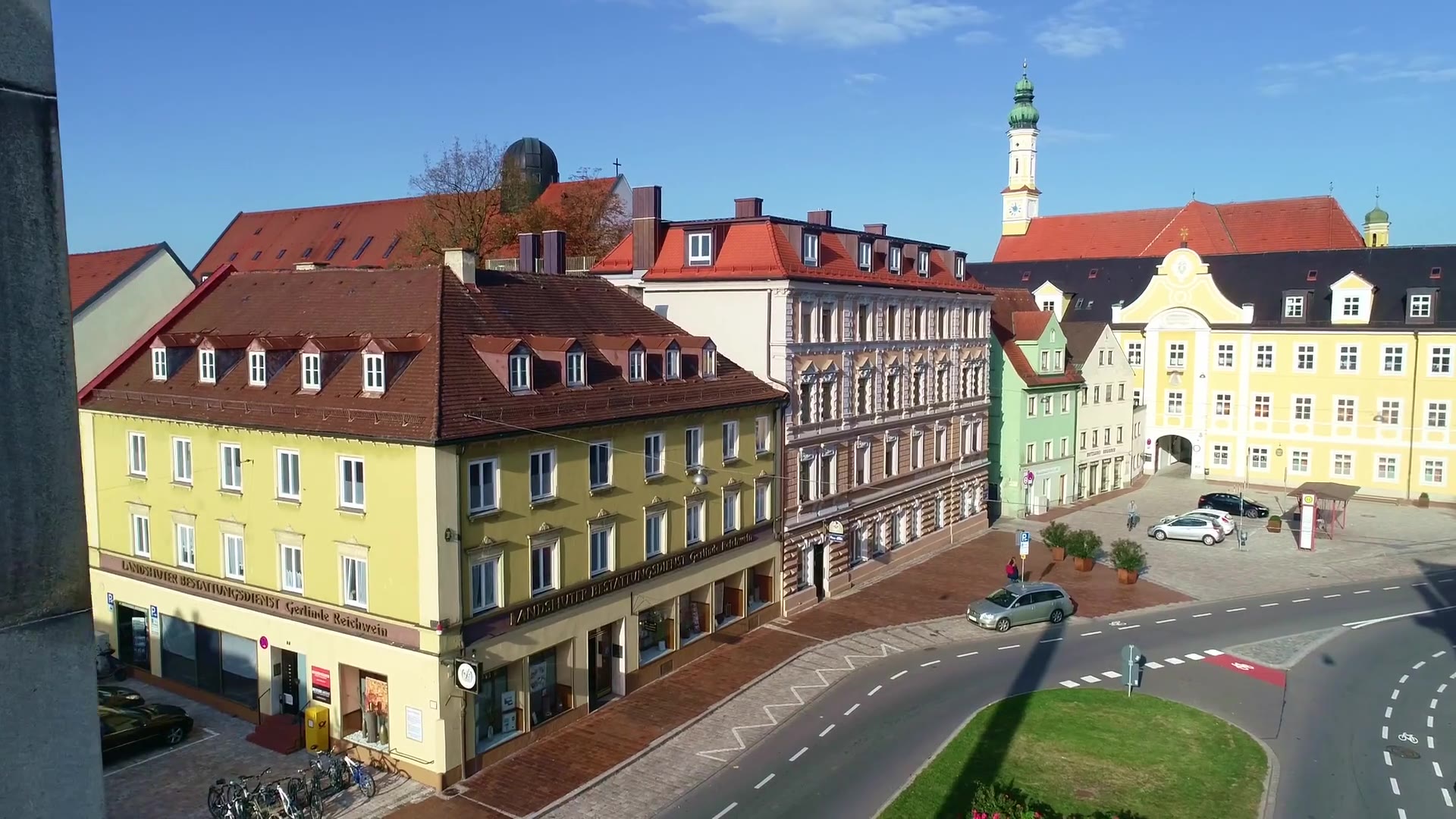 Luftaufnahme Landshut &ndash; Landshuter Bestattungsdienst am Bismarckplatz